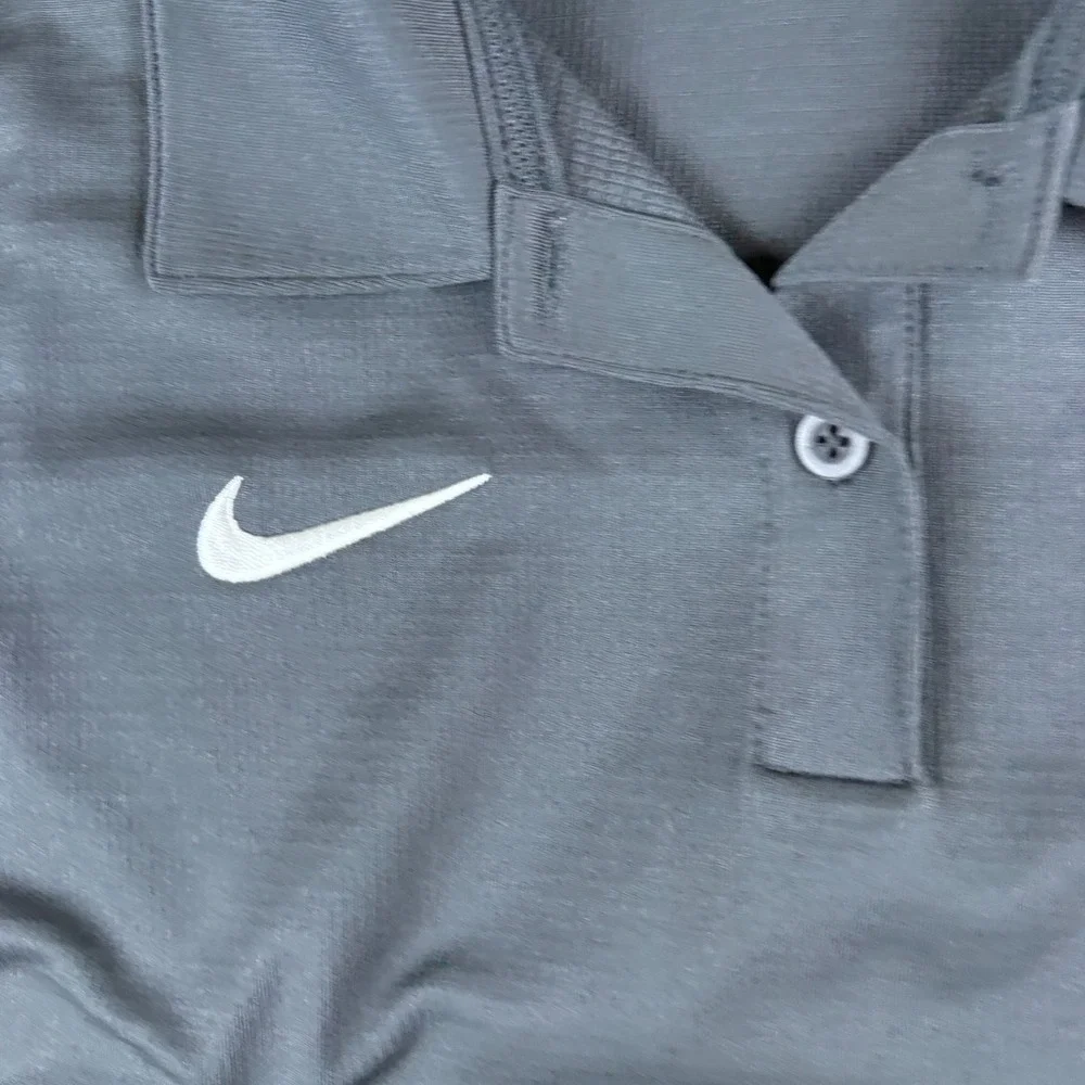 Nike Dri-FIT Fresno Grizzlies Baseball MiLB Polo Shirt Womens Medium Gray Logo